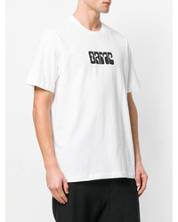 T-shirt à col rond imprimé blanc et noir Oamc