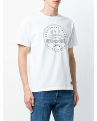T-shirt à col rond imprimé blanc et noir Neighborhood