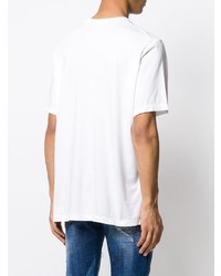 T-shirt à col rond imprimé blanc et noir DSQUARED2