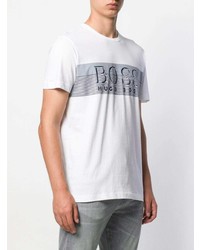 T-shirt à col rond imprimé blanc et noir BOSS HUGO BOSS