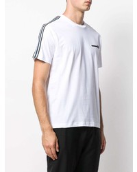 T-shirt à col rond imprimé blanc et noir Les Hommes Urban