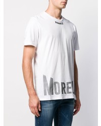 T-shirt à col rond imprimé blanc et noir Frankie Morello