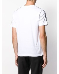 T-shirt à col rond imprimé blanc et noir Les Hommes Urban