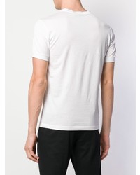 T-shirt à col rond imprimé blanc et noir Giorgio Armani