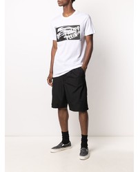 T-shirt à col rond imprimé blanc et noir Philipp Plein