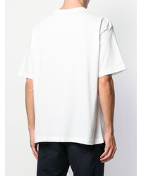 T-shirt à col rond imprimé blanc et noir Balenciaga