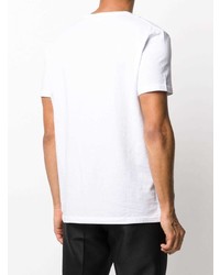 T-shirt à col rond imprimé blanc et noir Alexander McQueen