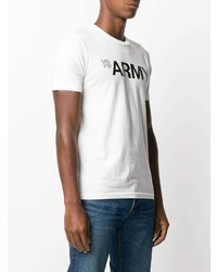 T-shirt à col rond imprimé blanc et noir Yves Salomon