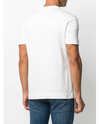 T-shirt à col rond imprimé blanc et noir Emporio Armani