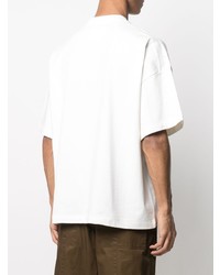 T-shirt à col rond imprimé blanc et noir Jil Sander