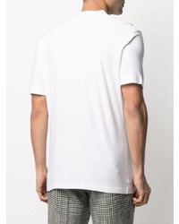 T-shirt à col rond imprimé blanc et noir Giorgio Armani