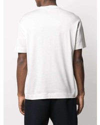 T-shirt à col rond imprimé blanc et noir Emporio Armani