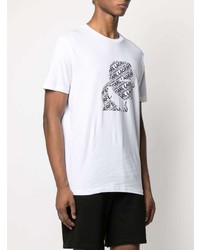 T-shirt à col rond imprimé blanc et noir Karl Lagerfeld