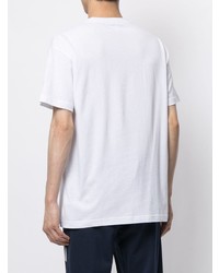 T-shirt à col rond imprimé blanc et noir Ea7 Emporio Armani