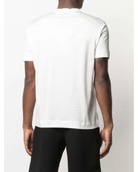 T-shirt à col rond imprimé blanc et noir Emporio Armani