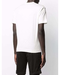 T-shirt à col rond imprimé blanc et noir Emporio Armani