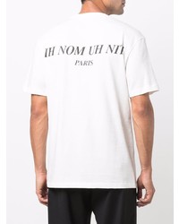 T-shirt à col rond imprimé blanc et noir Ih Nom Uh Nit