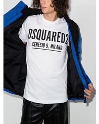 T-shirt à col rond imprimé blanc et noir DSQUARED2