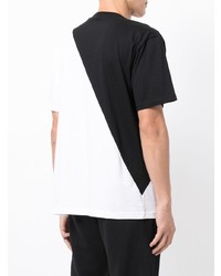 T-shirt à col rond imprimé blanc et noir New Balance