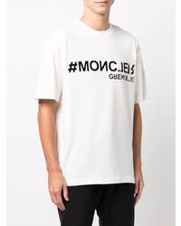 T-shirt à col rond imprimé blanc et noir MONCLER GRENOBLE