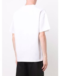 T-shirt à col rond imprimé blanc et noir Valentino