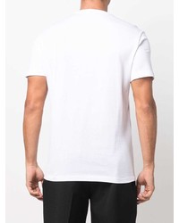 T-shirt à col rond imprimé blanc et noir Versace