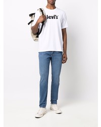 T-shirt à col rond imprimé blanc et noir Levi's