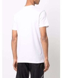 T-shirt à col rond imprimé blanc et noir Moschino