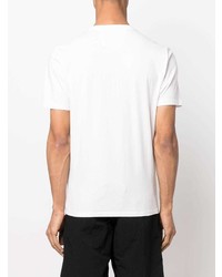 T-shirt à col rond imprimé blanc et noir C.P. Company
