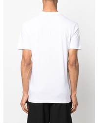 T-shirt à col rond imprimé blanc et noir Moschino