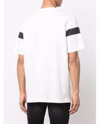 T-shirt à col rond imprimé blanc et noir Diesel