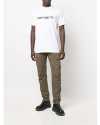 T-shirt à col rond imprimé blanc et noir Carhartt WIP