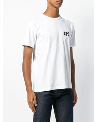 T-shirt à col rond imprimé blanc et noir A.P.C.