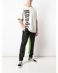 T-shirt à col rond imprimé blanc et noir Rhude