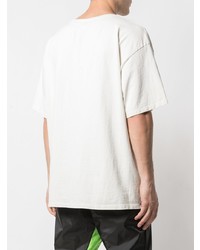 T-shirt à col rond imprimé blanc et noir Rhude