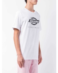 T-shirt à col rond imprimé blanc et noir Dickies Construct