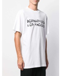 T-shirt à col rond imprimé blanc et noir BornxRaised