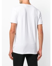 T-shirt à col rond imprimé blanc et noir Plein Sport