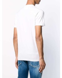 T-shirt à col rond imprimé blanc et noir DSQUARED2