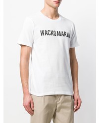 T-shirt à col rond imprimé blanc et noir Wacko Maria