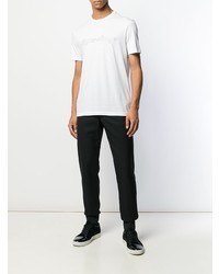 T-shirt à col rond imprimé blanc et noir Emporio Armani