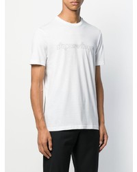 T-shirt à col rond imprimé blanc et noir Emporio Armani