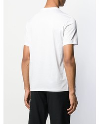 T-shirt à col rond imprimé blanc et noir Emporio Armani