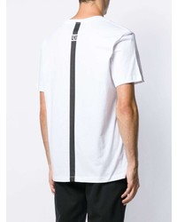 T-shirt à col rond imprimé blanc et noir Les Hommes