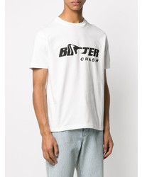 T-shirt à col rond imprimé blanc et noir Botter