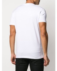 T-shirt à col rond imprimé blanc et noir DSQUARED2