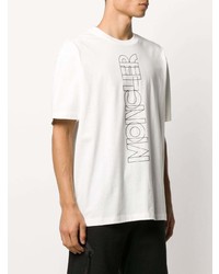 T-shirt à col rond imprimé blanc et noir MONCLER GRENOBLE