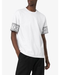 T-shirt à col rond imprimé blanc et noir Kenzo