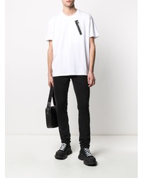 T-shirt à col rond imprimé blanc et noir Givenchy