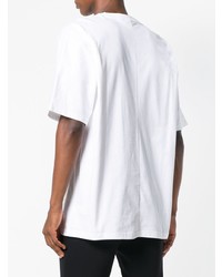 T-shirt à col rond imprimé blanc et noir adidas